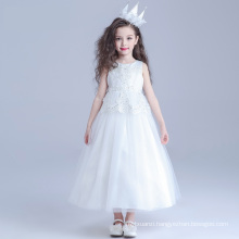 2017 bulk sale White embroidery dress long flower girl dresses